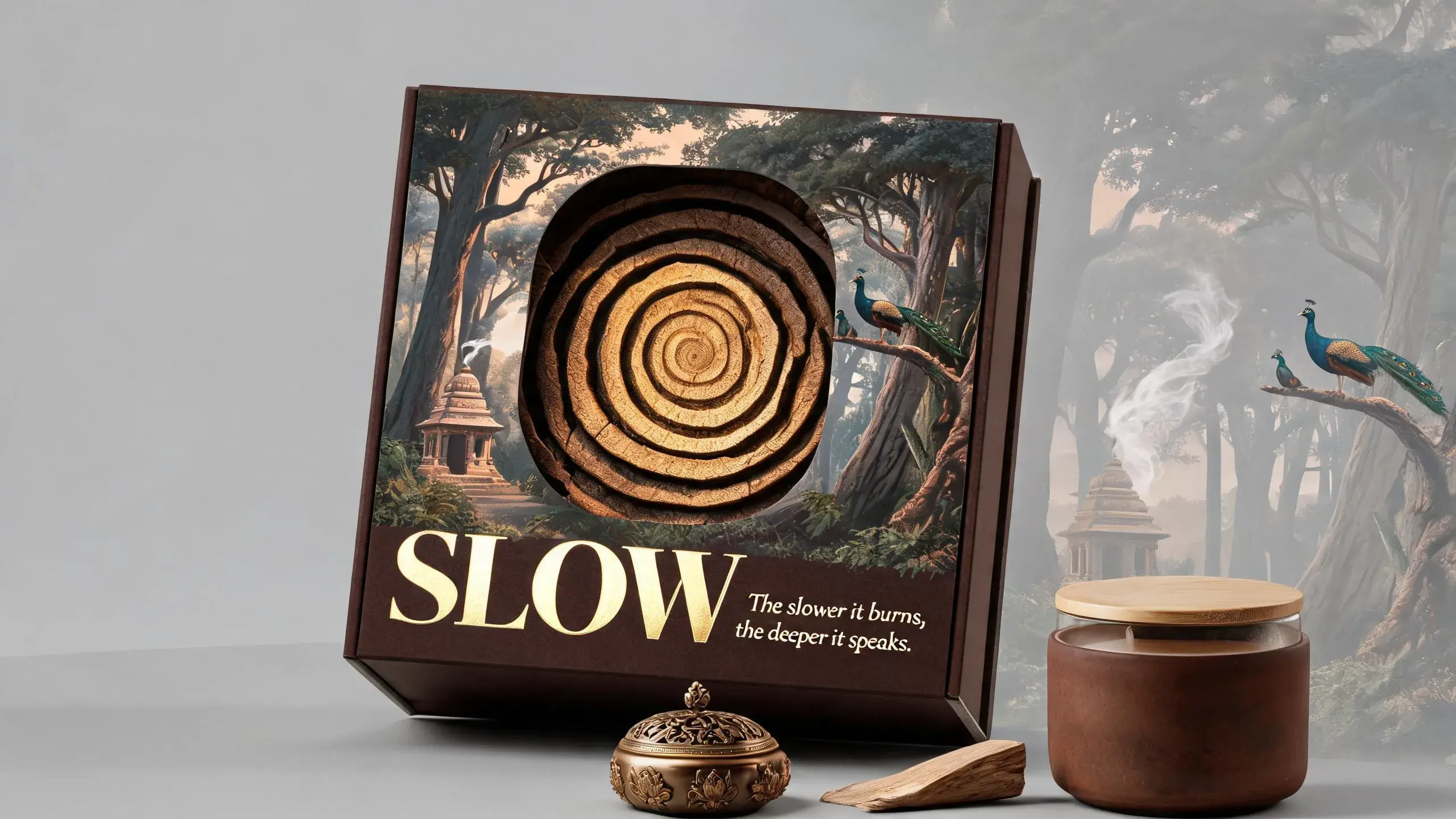SANDALWOOD · SLOW Candle Packaging