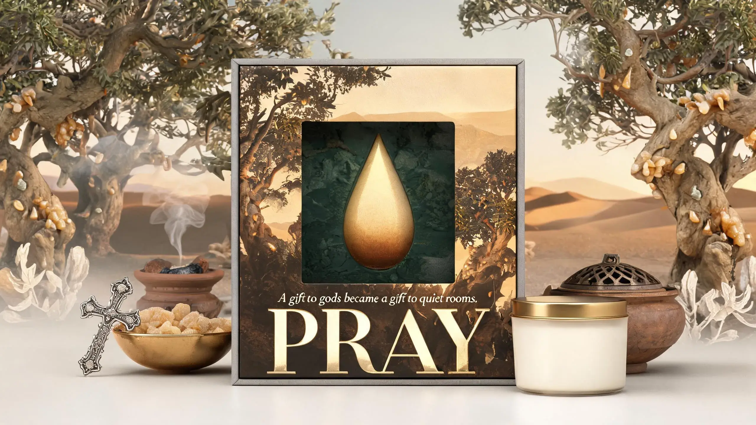 FRANKINCENSE · PRAY Candle Packaging